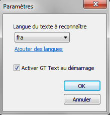 reconnaissance texte dans image Sélectionner la langue